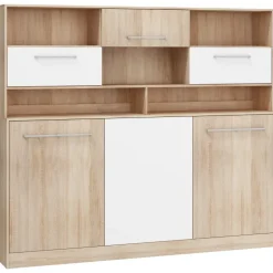 Letto a scomparsa orizzontale 90x200cm singolo con libreria rovere bianco Alvin Gihome®
