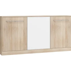 Letto a scomparsa orizzontale 90x200cm singolo rovere bianco Alvin Gihome®