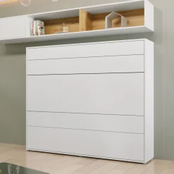 Letto a scomparsa orizzontale 160x200 cm matrimoniale bianco Camelio