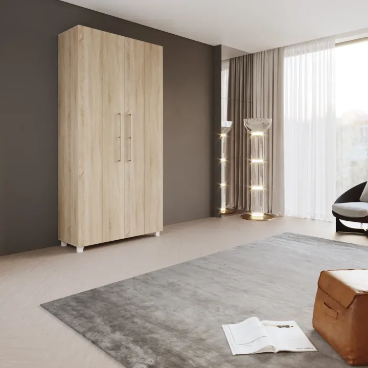 Letto a scomparsa verticale 90x200cm singolo rovere sonoma Calvin Gihome®