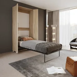 Letto a scomparsa verticale 90x200cm singolo rovere sonoma Calvin Gihome®
