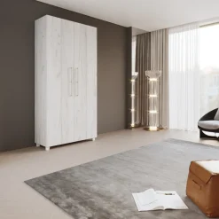 Letto a scomparsa verticale 90x200cm singolo bianco pino Calvin Gihome®