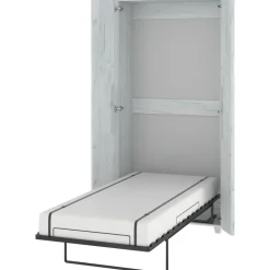 Letto a scomparsa verticale 90x200cm singolo bianco pino Calvin Gihome®