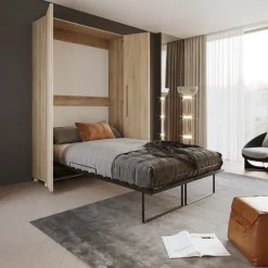 Letto a scomparsa verticale 120x200cm piazza e mezza rovere sonoma Calvin Gihome®