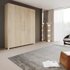Letto a scomparsa verticale 160x200cm matrimoniale rovere sonoma Calvin Gihome®