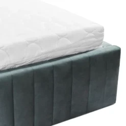 Letto contenitore alla francese 140x200cm imbottito velluto grigio scuro Poffi