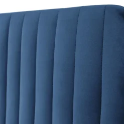 Letto contenitore alla francese 140x200cm imbottito velluto blu Poffi