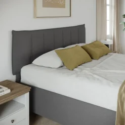 Letto contenitore matrimoniale 160x195cm imbottito tessuto antracite CozyHaven