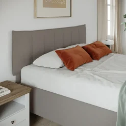 Letto contenitore matrimoniale 160x195cm imbottito tessuto tortora CozyHaven