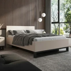 Letto contenitore matrimoniale 160x200cm beige cashmere Petra