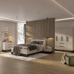 Letto contenitore matrimoniale 160x200cm beige cashmere Petra