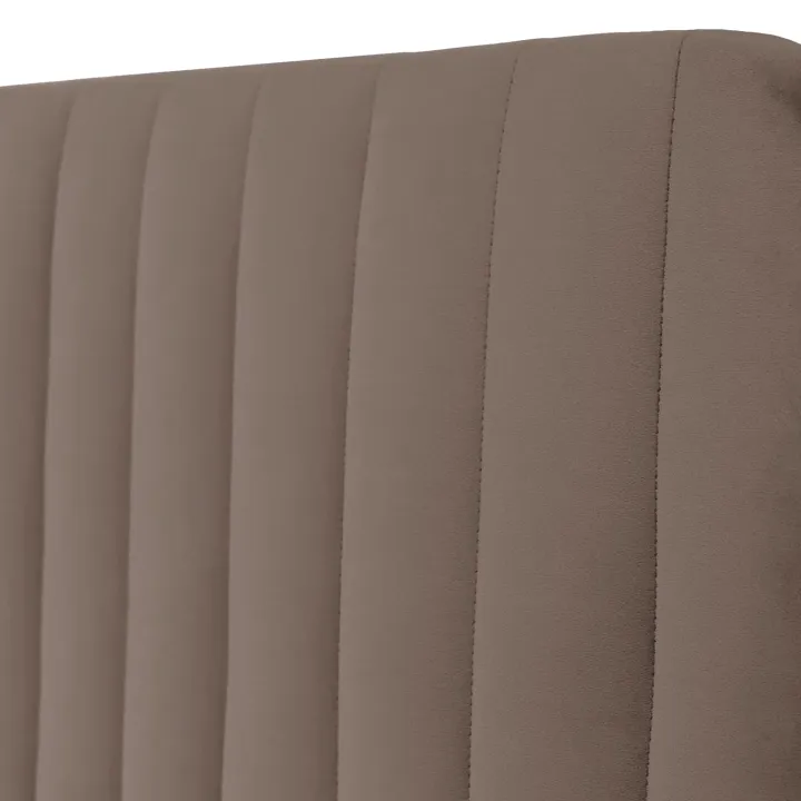 Letto contenitore matrimoniale 160x200 imbottito velluto marrone Poffi