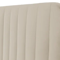 Letto contenitore matrimoniale 160x200 imbottito velluto beige Poffi