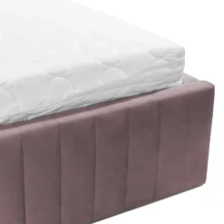 Letto contenitore matrimoniale 160x200 imbottito velluto rosa Poffi