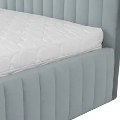 Letto contenitore matrimoniale 160x200 imbottito velluto grigio Poffi