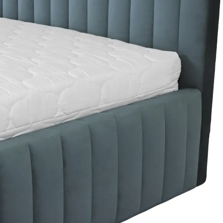 Letto contenitore matrimoniale 160x200 imbottito velluto grigio scuro Poffi