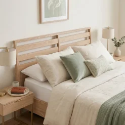 Letto in legno matrimoniale contenitore con rete 160x200cm rovere Noor