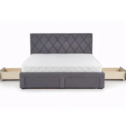Letto matrimoniale con cassettoni 160x200cm grigio nero Galileo