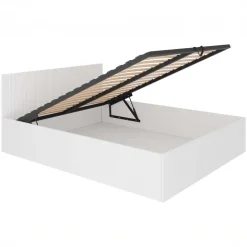 Letto matrimoniale contenitore 160x200 cm con rete a doghe bianco Athena