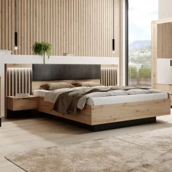 Letto matrimoniale contenitore 160x200cm rovere antracite Rubik