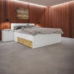 Letto matrimoniale contenitore standard 160x200cm bianco opaco Loira