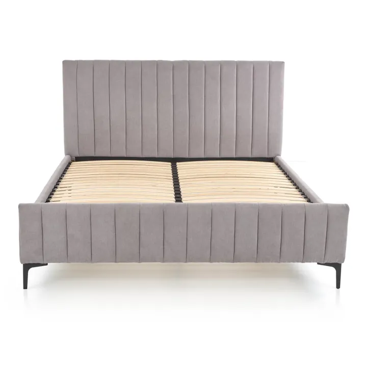 Letto matrimoniale imbottito 160x200cm grigio chiaro Varano