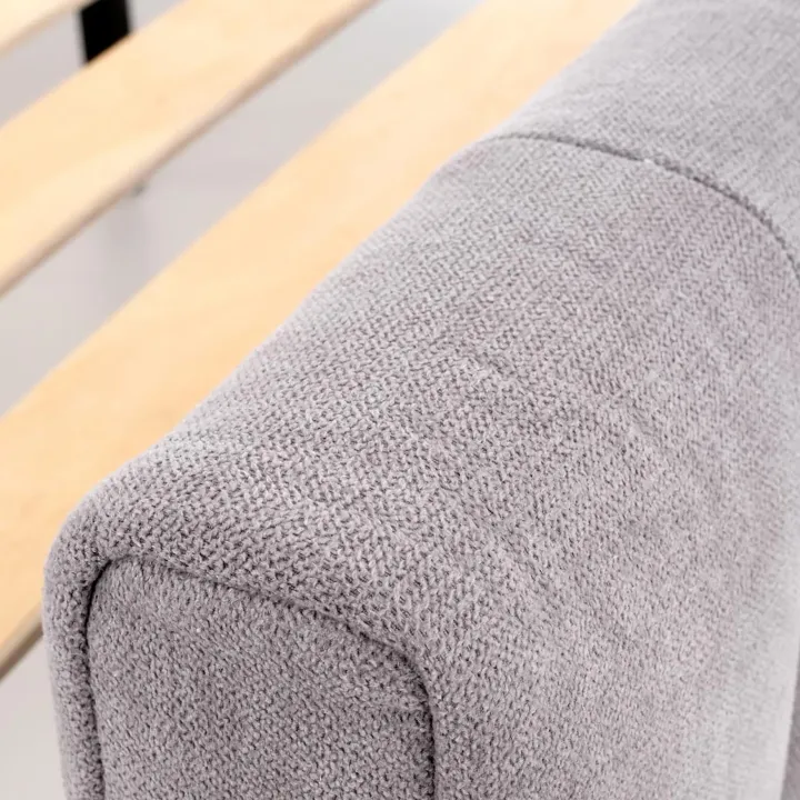Letto matrimoniale imbottito 160x200cm grigio chiaro Varano
