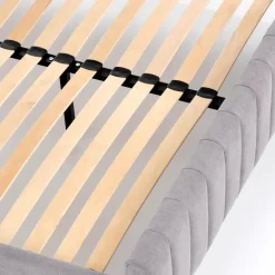 Letto matrimoniale imbottito 160x200cm grigio chiaro Varano