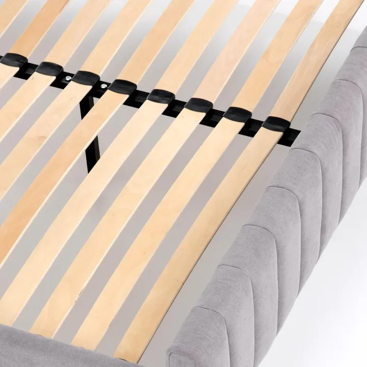 Letto matrimoniale imbottito 160x200cm grigio chiaro Varano