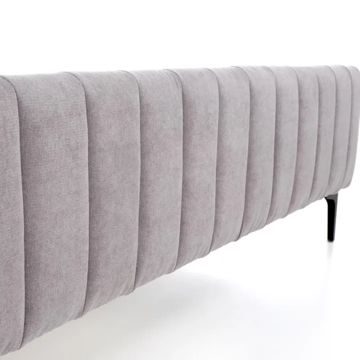 Letto matrimoniale imbottito 160x200cm grigio chiaro Varano