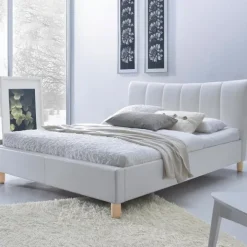 Letto matrimoniale in ecopelle 160x200cm bianco Cabras Gihome®