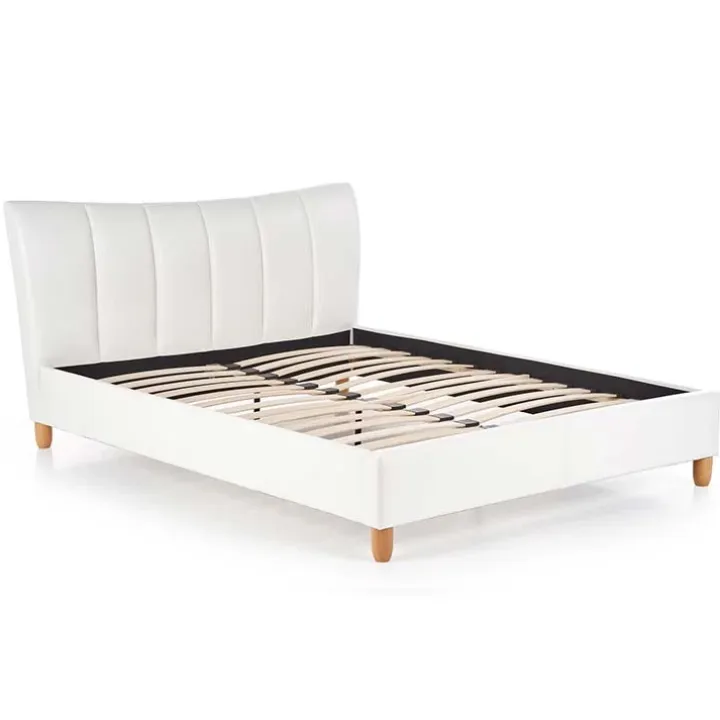 Letto matrimoniale in ecopelle 160x200cm bianco Cabras Gihome®