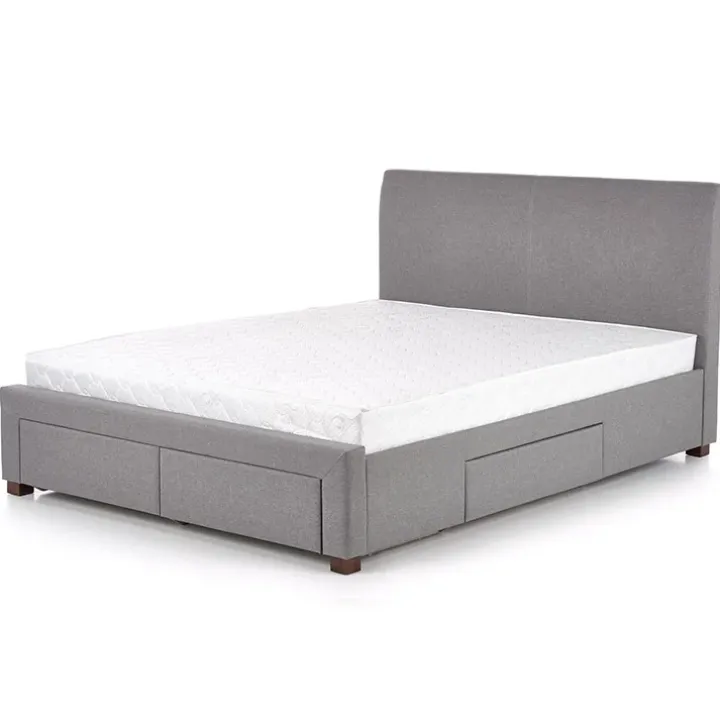 Letto matrimoniale in tessuto con cassettoni 160x200cm grigio Mestre Gihome®