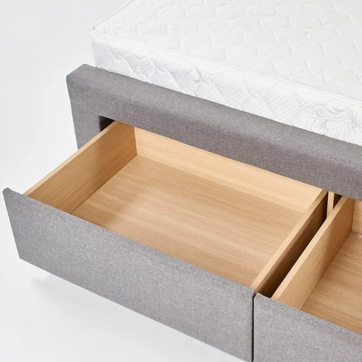Letto matrimoniale in tessuto con cassettoni 160x200cm grigio Mestre Gihome®
