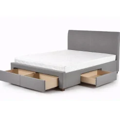 Letto matrimoniale in tessuto con cassettoni 160x200cm grigio Mestre Gihome®