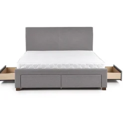 Letto matrimoniale in tessuto con cassettoni 160x200cm grigio Mestre Gihome®