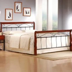 Letto matrimoniale moderno 160x200cm ciliegio nero Palumbo