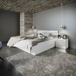 Letto matrimoniale standard 160x200cm bianco lucido Twilight