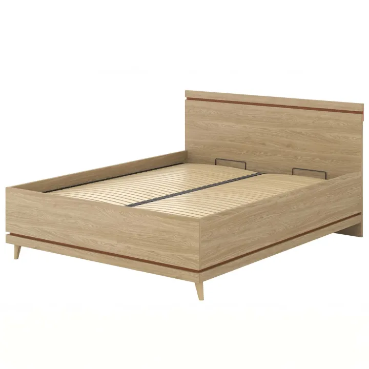 Letto matrimoniale standard contenitore 160x200 cm con rete rovere Yu