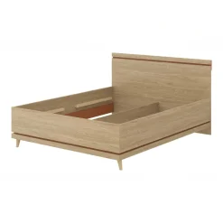 Letto matrimoniale standard 160x200 cm moderno rovere Yu