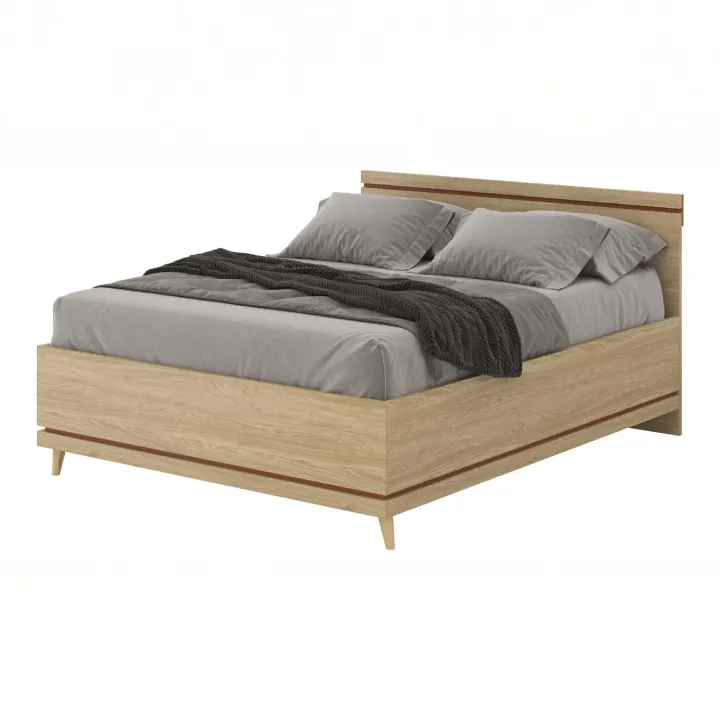 Letto matrimoniale standard 160x200 cm moderno rovere Yu