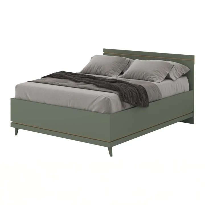 Letto matrimoniale standard contenitore 160x200 cm con rete verde salvia Yu