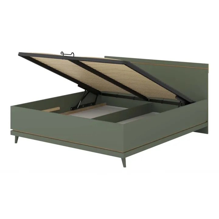 Letto matrimoniale standard contenitore 160x200 cm con rete verde salvia Yu