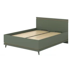 Letto matrimoniale standard contenitore 160x200 cm con rete verde salvia Yu