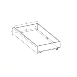 Letto matrimoniale standard 160x200cm con cassettoni rovere tortora Lise