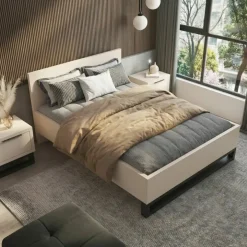 Letto matrimoniale 160x200cm beige cashmere Petra