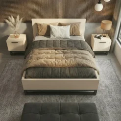 Letto matrimoniale 160x200cm beige cashmere Petra
