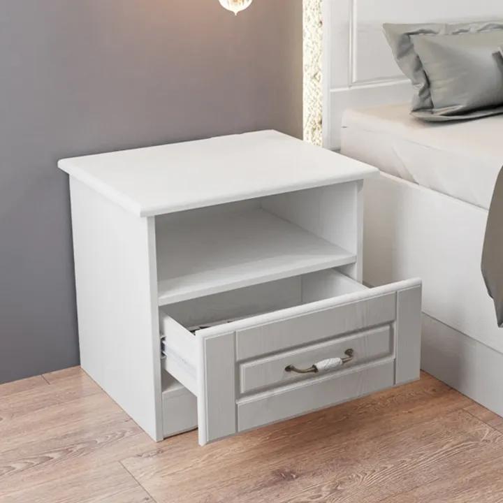 Letto matrimoniale 160x200cm con 2 comodini stile classico bianco Friuli
