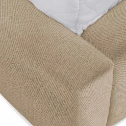 Letto matrimoniale 160x200cm con rete contenitore imbottito beige scuro Aluna