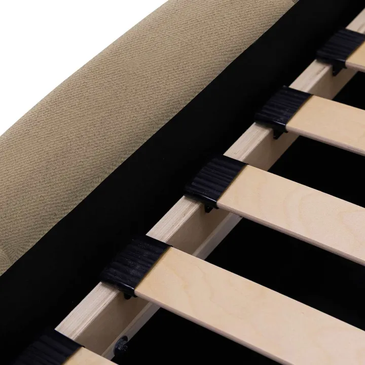 Letto matrimoniale 160x200cm con rete contenitore imbottito beige scuro Aluna